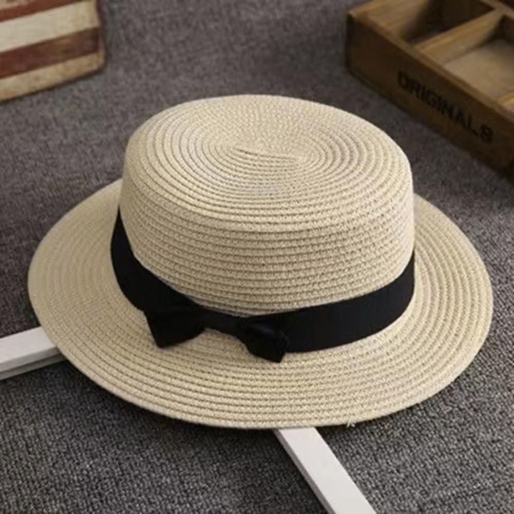 Beach Straw Hat Flat Top Wide  - Sun Hat Wide Brim ulasan dan harga